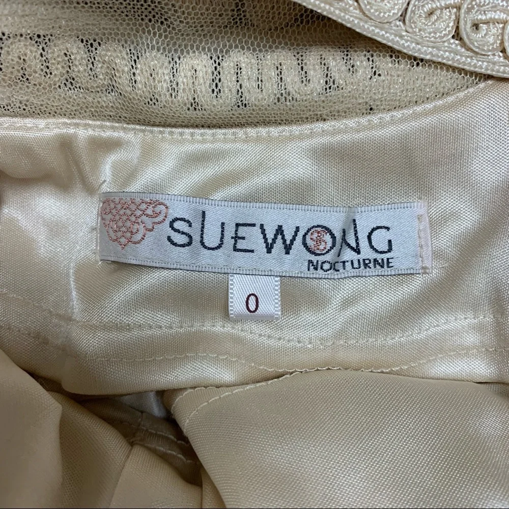 🆕 Vintage Sue Wong Nocturne Appliqué Ivory White Lace Formal Wedding Prom Dress - Picture 9 of 14